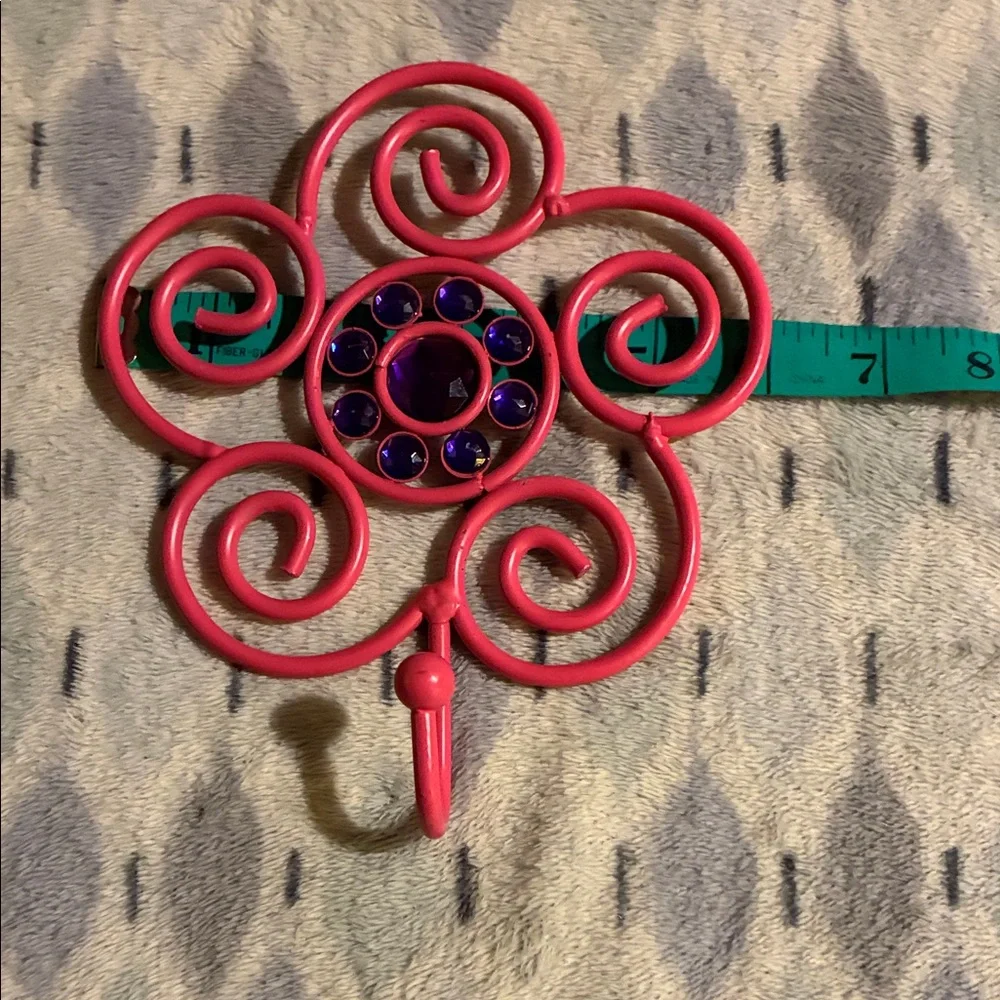 Red and Purple Metal Swirl Wall Hook